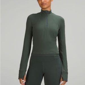 It’s Rulu run 1/2 zip - size 10 smoked spruce